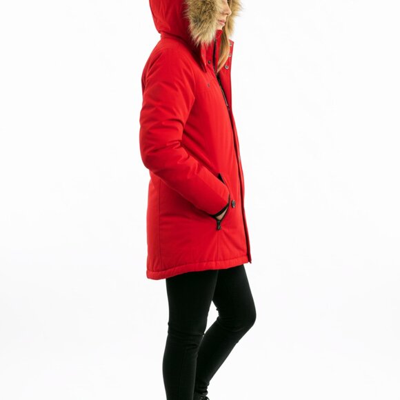 LIKE NEW (Repaired Inner Seam) Alpine Tek Womens Red Down Parka Winter Jacket XS - Picture 3 of 12